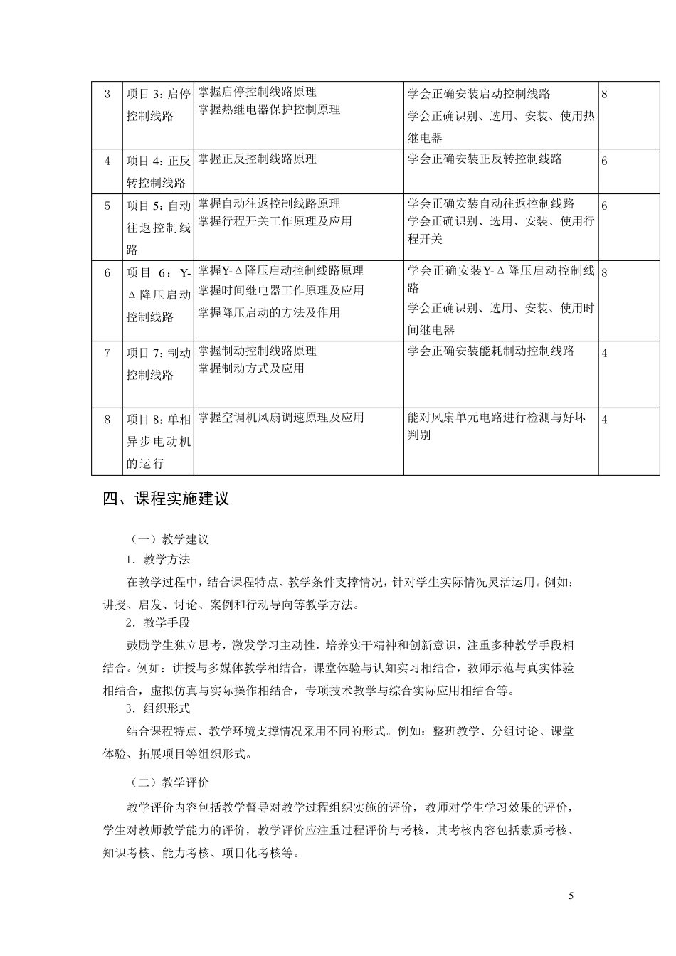 《电力拖动与控制》课程标准_第3页