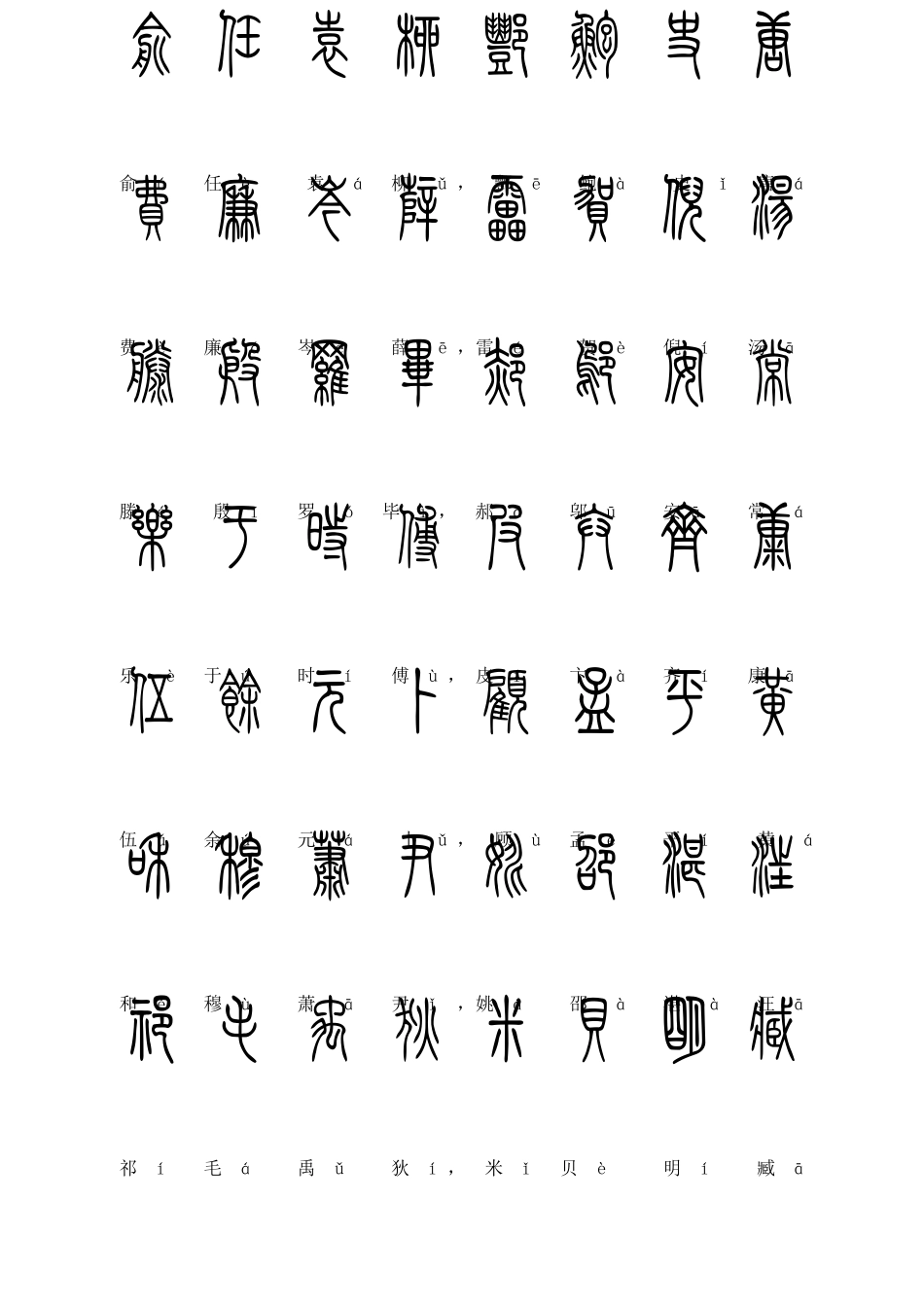 《百家姓》篆书简体对照表_第2页