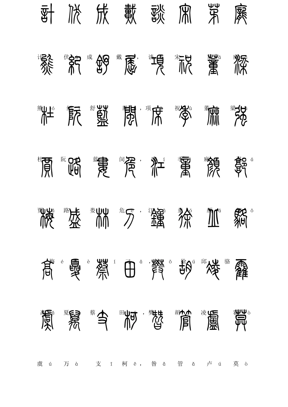 《百家姓》篆书简体对照表_第3页