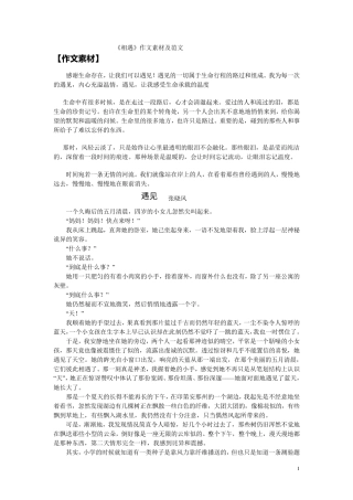 《相遇》作文素材及范文