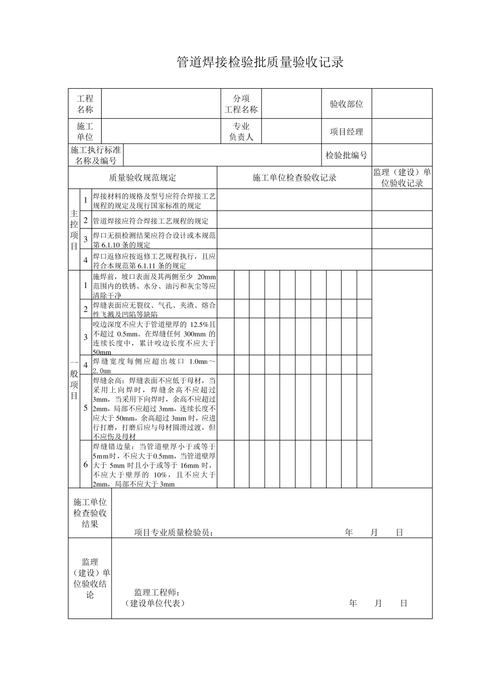 《石油天然气建设工程施工质量验收规范油气田集输管道工程》SY42042019检验批表格_第3页