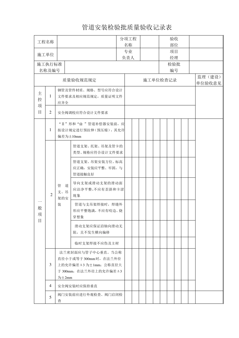 《石油天然气建设工程施工质量验收规范站内工艺管道工程》SY42032019检验批表格_第3页