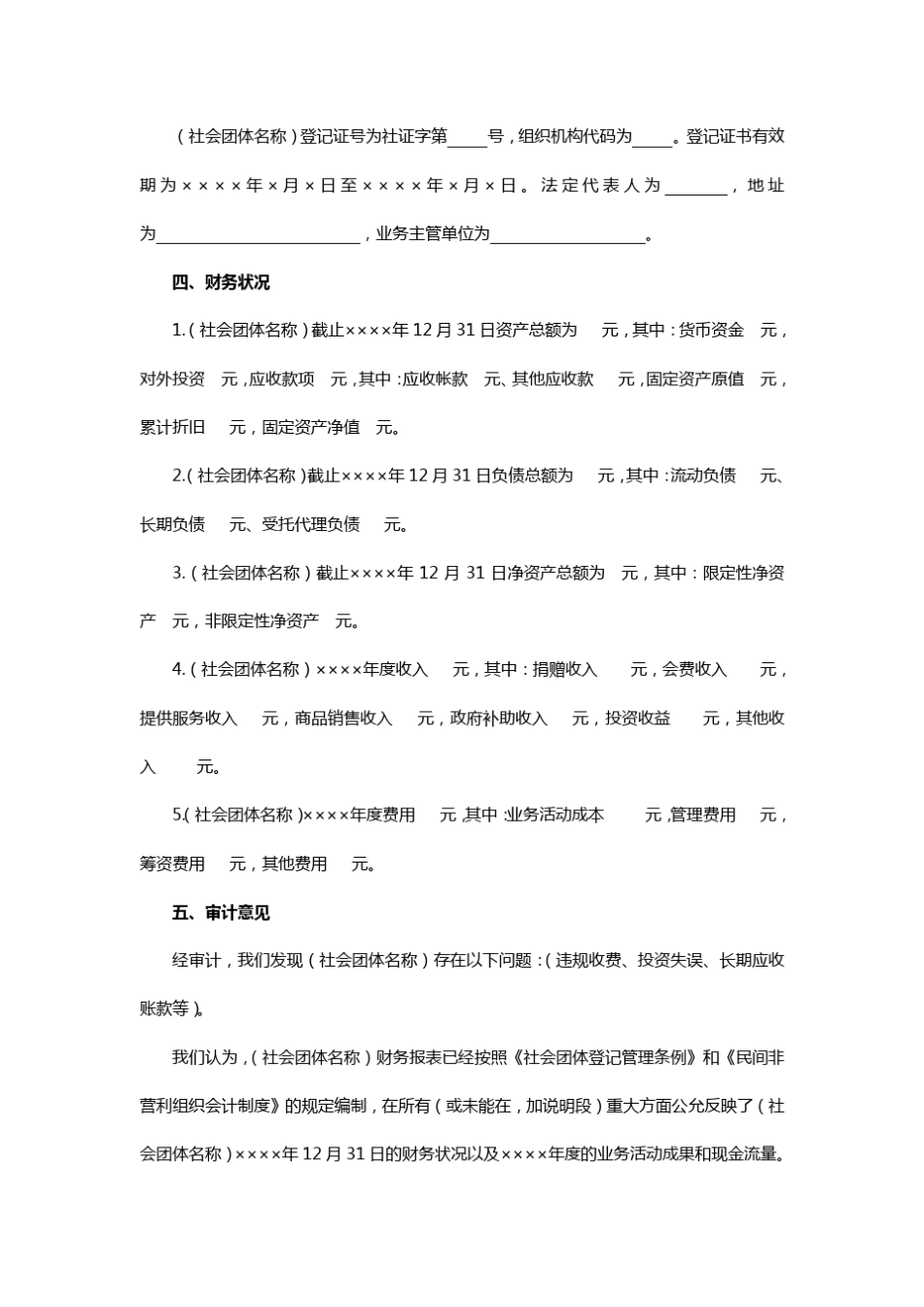 《社会团体财务审计报告模板》_第3页