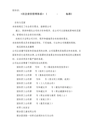 《社会责任管理体系》(SA8000：2001标准)