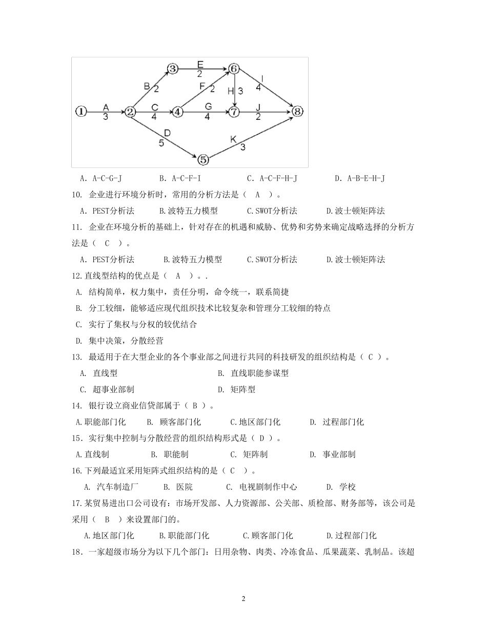 《管理学基础》复习题含答案_第2页