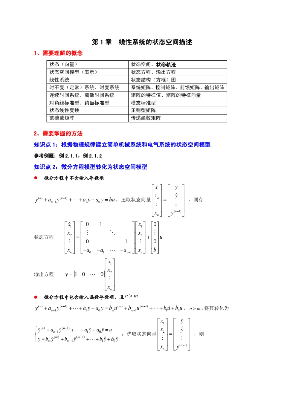 《线性系统理论基础》复习提纲_第2页