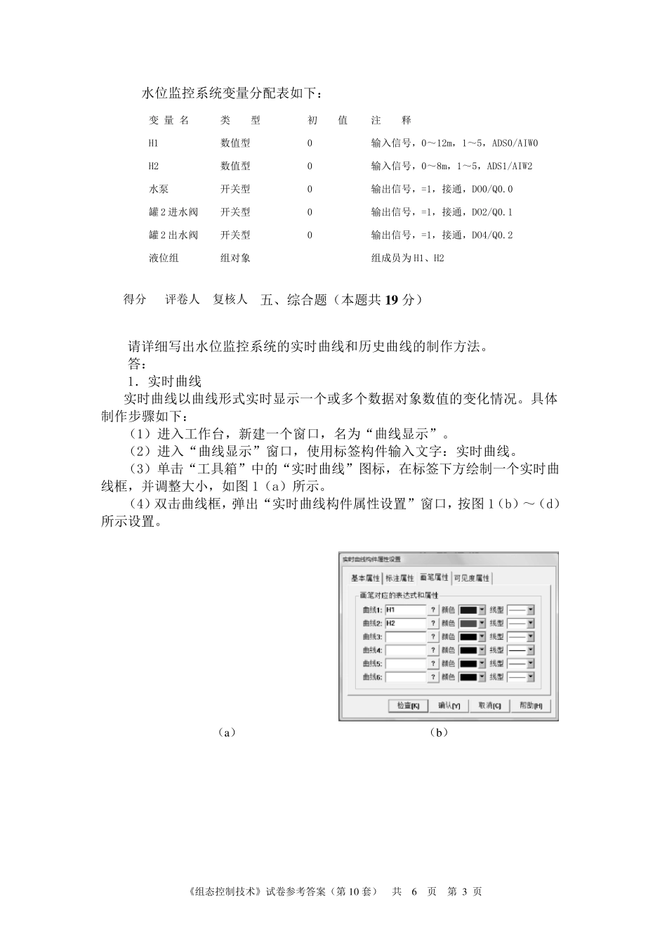 《组态控制技术》考试试卷(第10套)参考答案_第3页