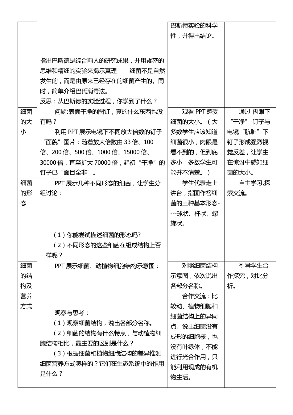 《细菌》初中生物优秀教学设计(教案)_第3页