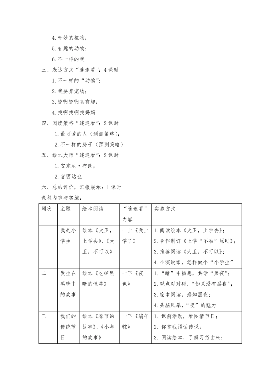 《绘本阅读》语文拓展性课程纲要_第3页