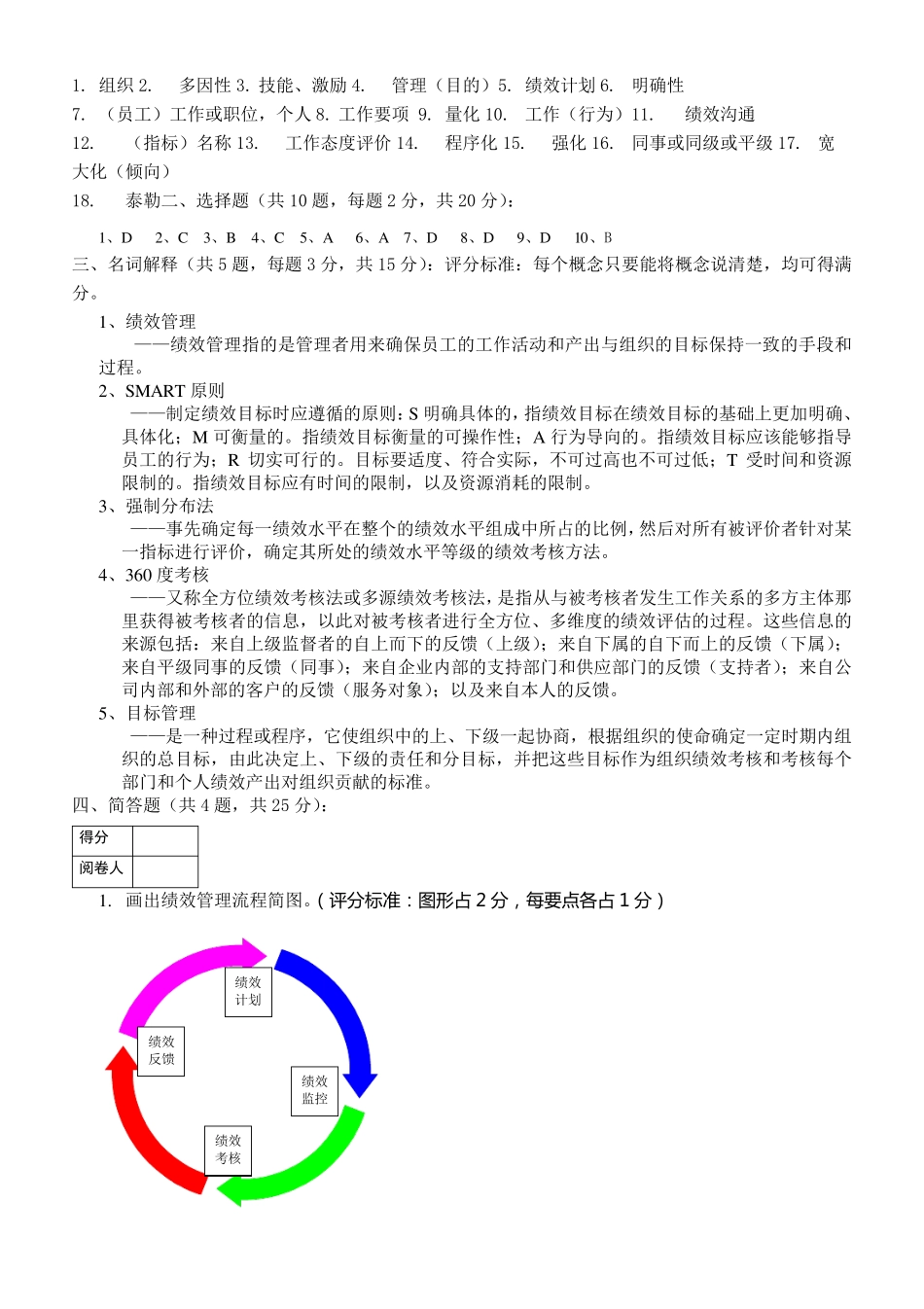 《绩效管理》试题及答案_第3页