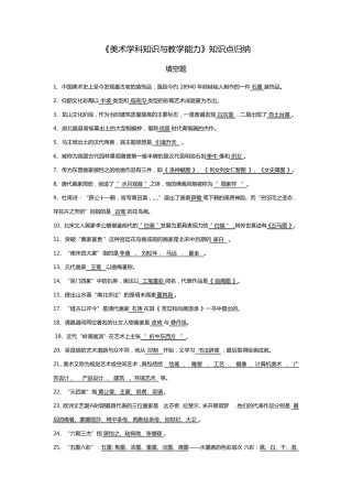 《美术学科知识与教学能力》重点归纳