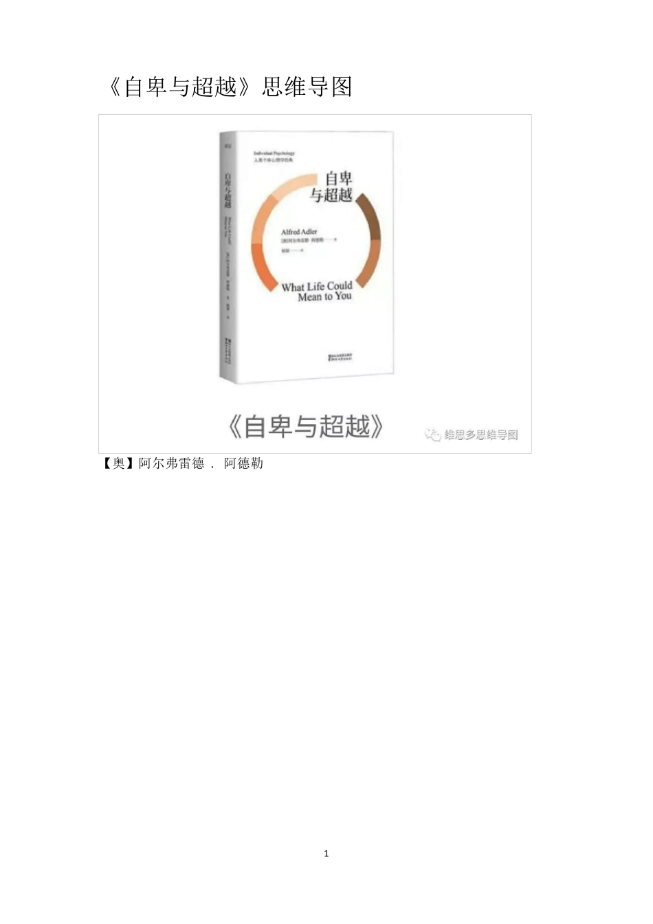 《自卑与超越》思维导图_第1页