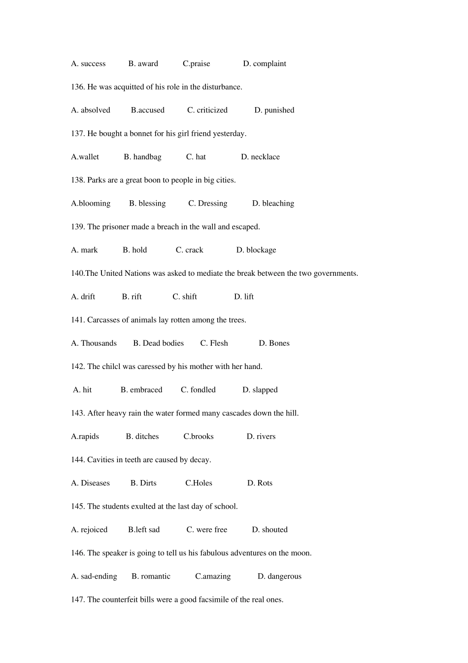 《英语专业八级词汇专项自测题十套(1000题)》第二套_第3页