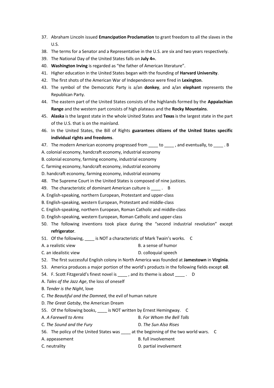 《英语国家概况》期末复习题_第3页