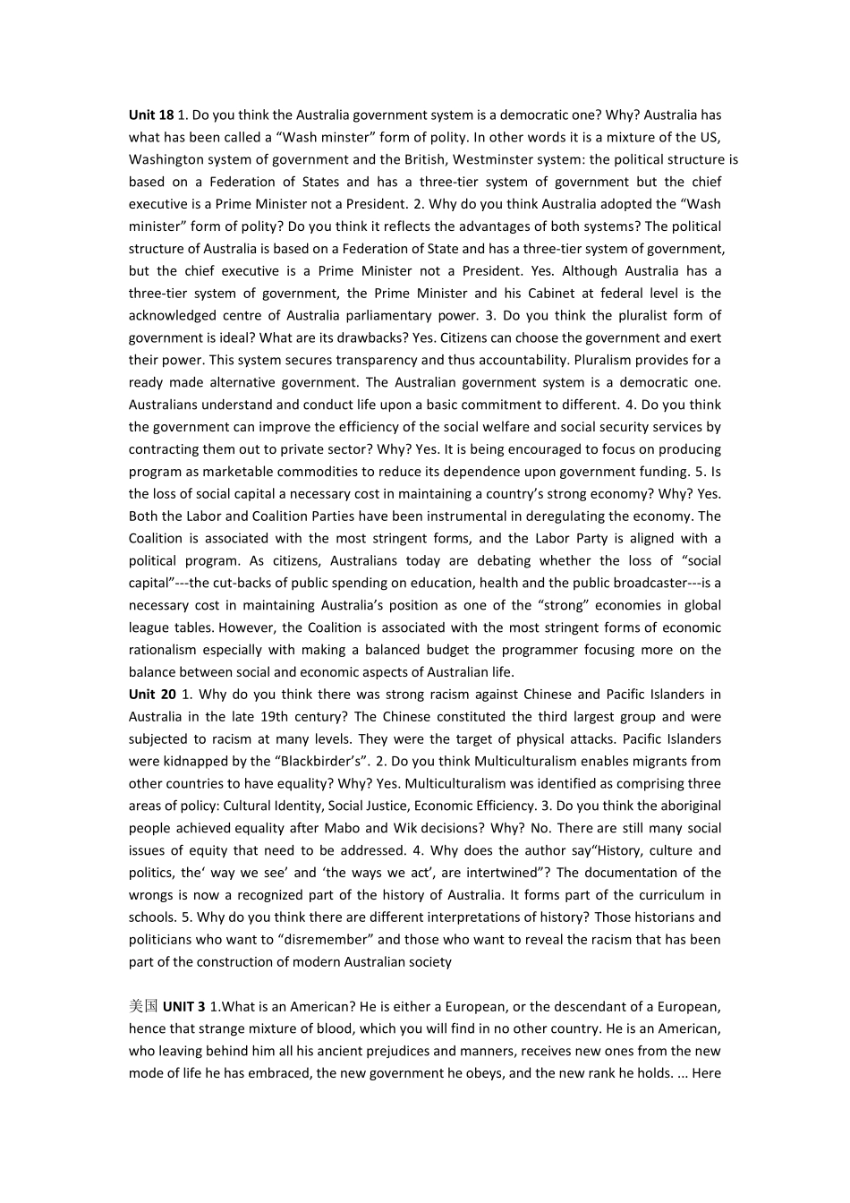 《英语国家社会与文化入门》课后问答答案!!!_第3页