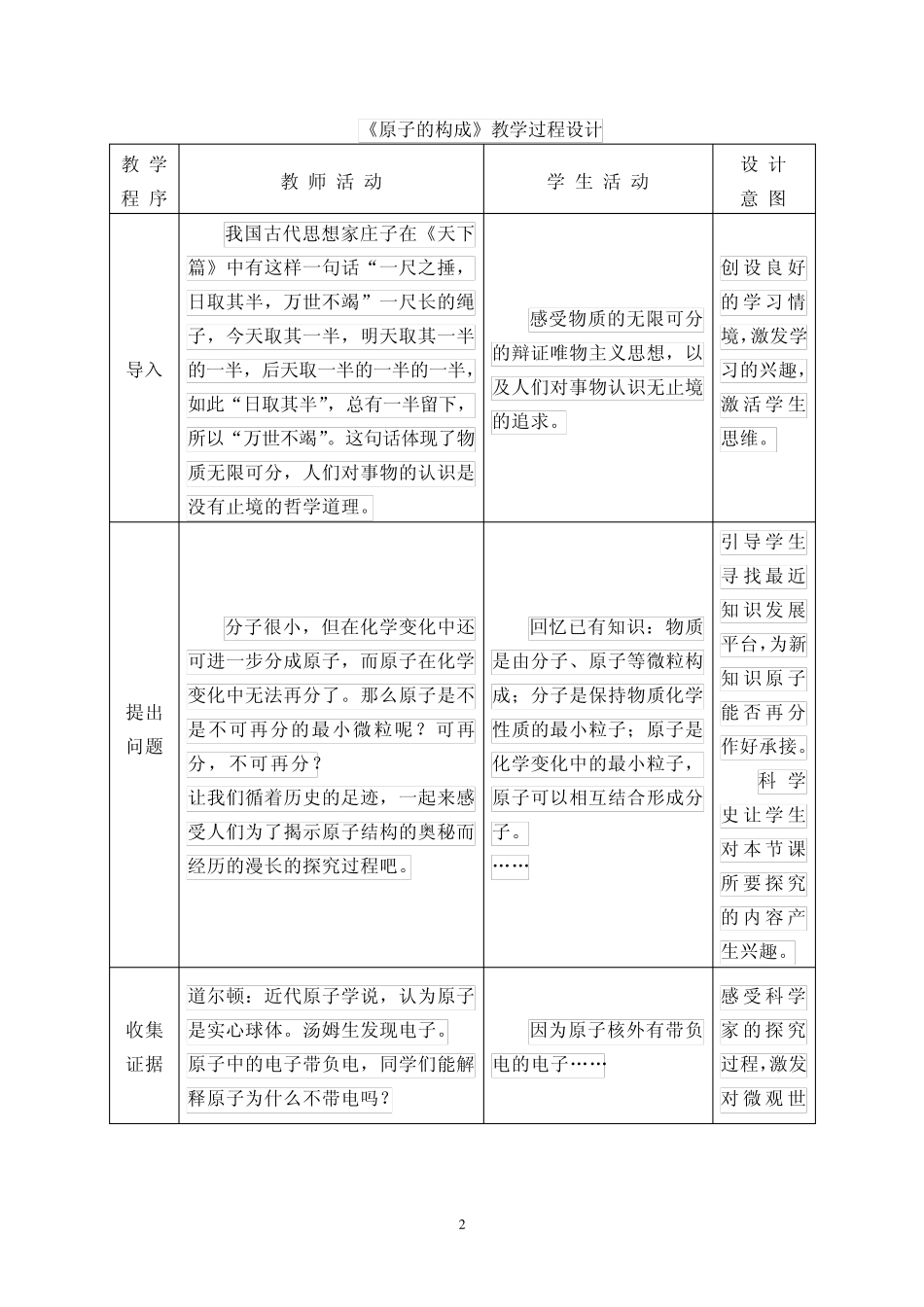 《课题1原子的构成》教案_第2页