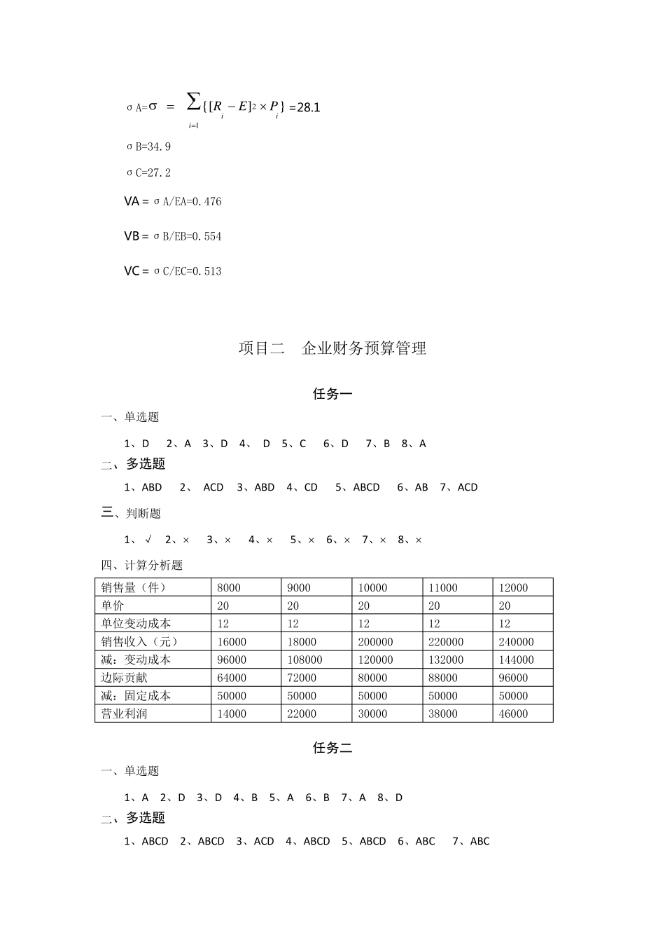 《财务管理实务》(第2版)习题考答案_第2页