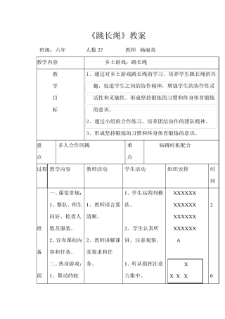 《跳长绳》教案