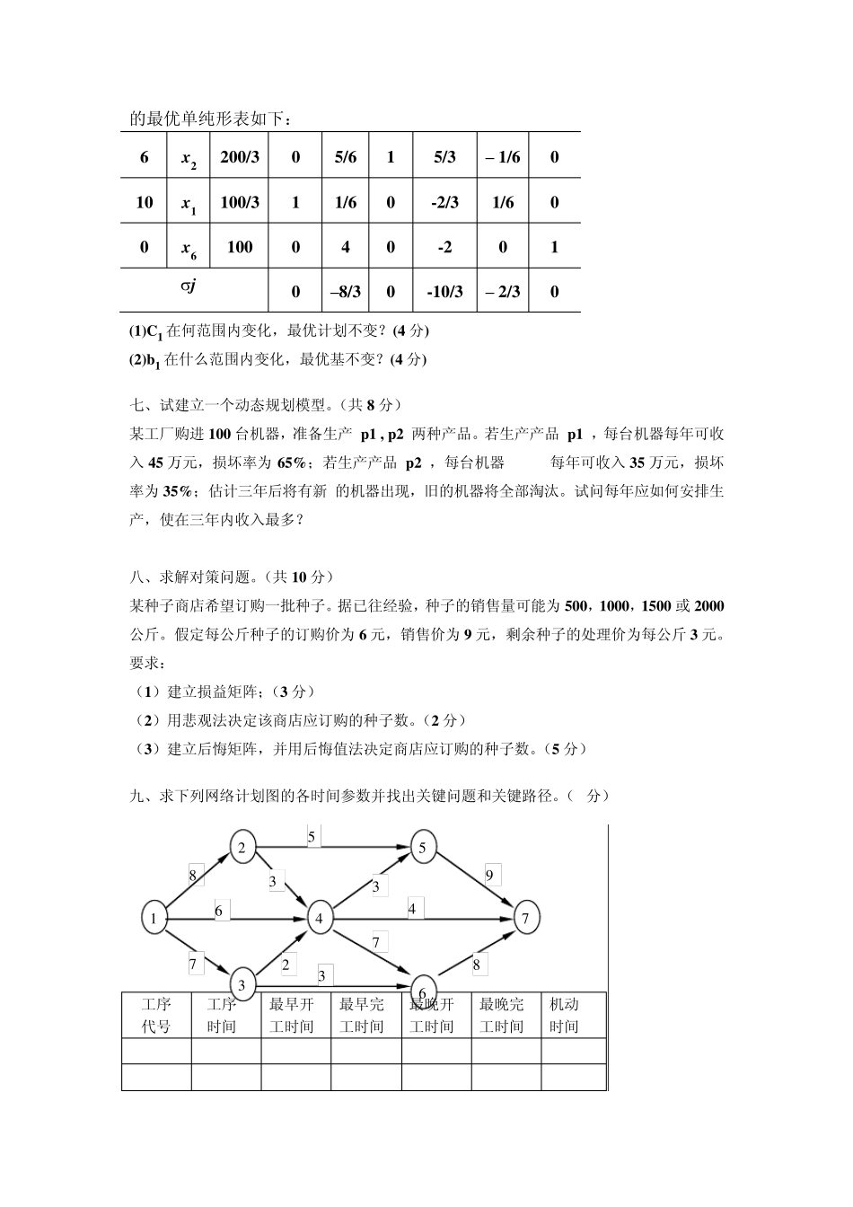 《运筹学》_期末考试_试卷A_答案_第3页