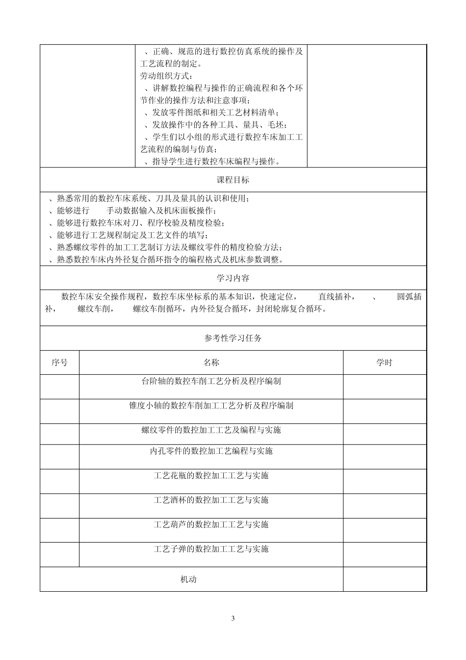 《重庆科创学院数控车床编程与操作》一体化课程设计方案_第3页