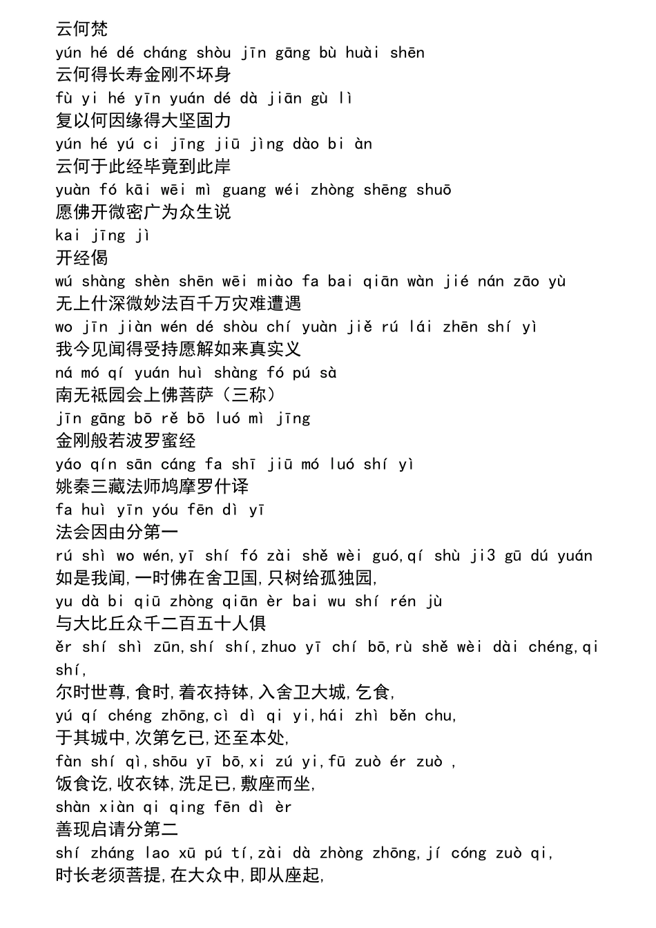 《金刚经》(香赞)全文诵读带拼音带注音版金刚经(重新排版方便打印)_第3页