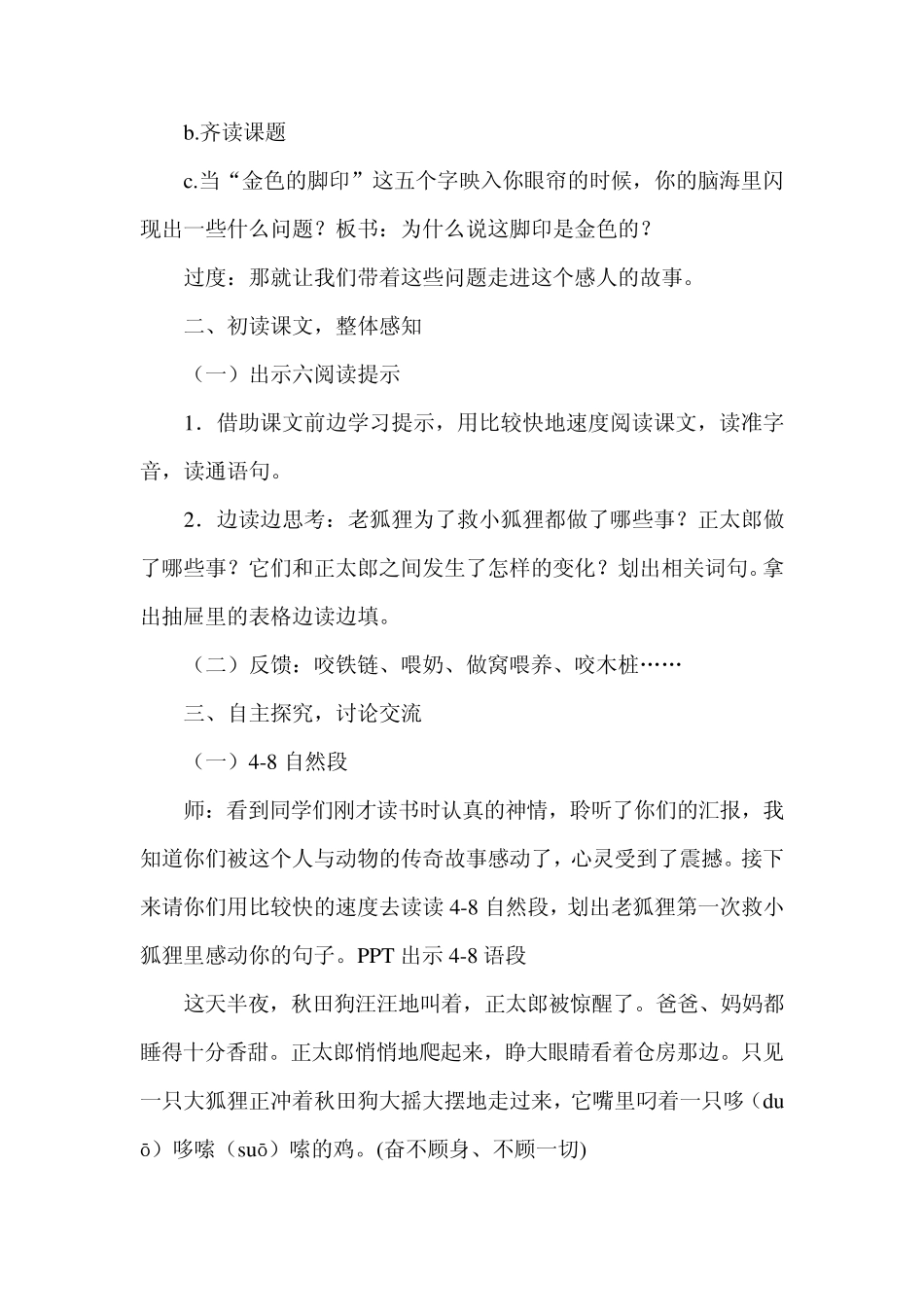 《金色的脚印》教学设计_第2页