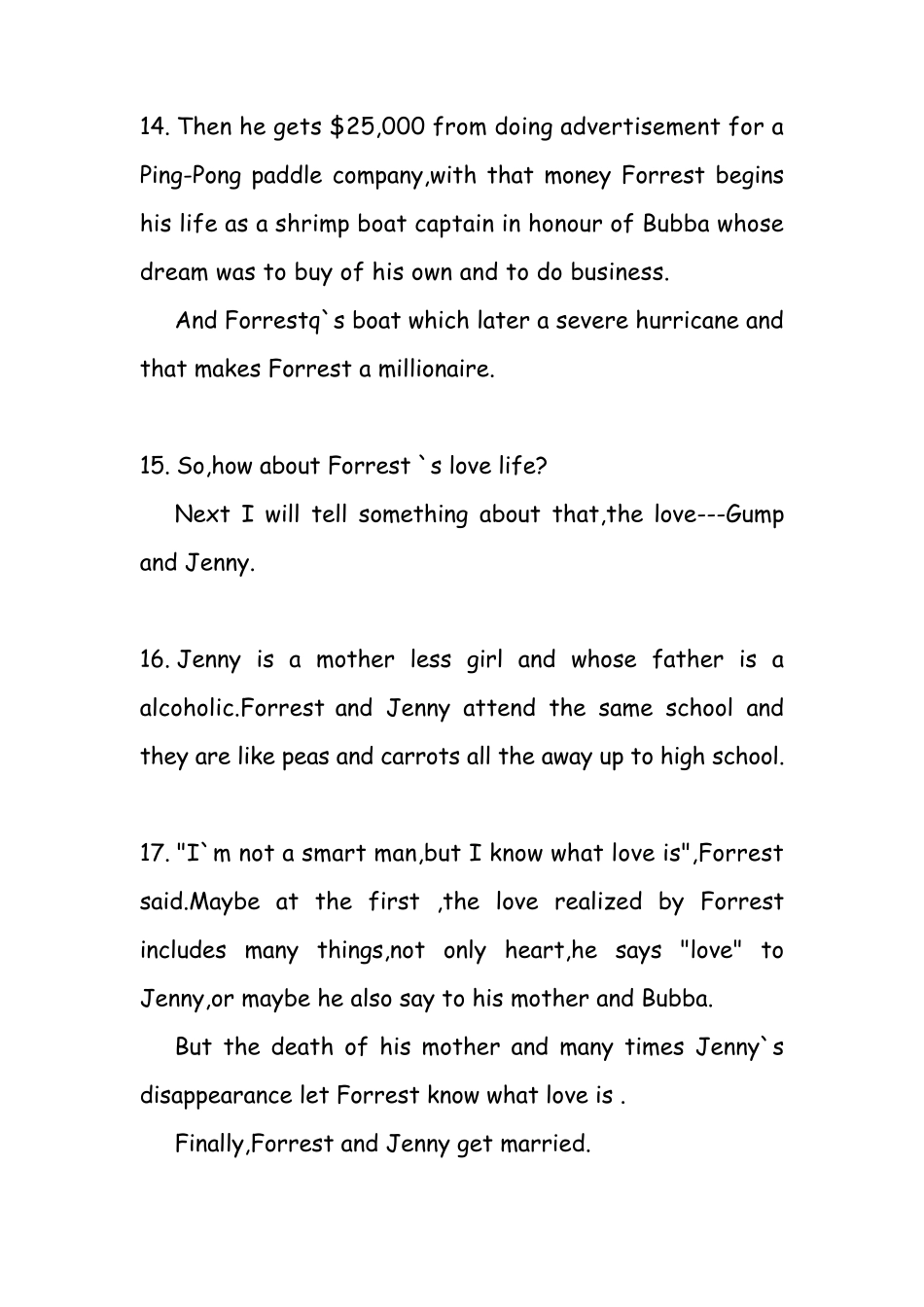 《阿甘正传》全英文版演讲稿,全面分析阿甘的一生_第3页