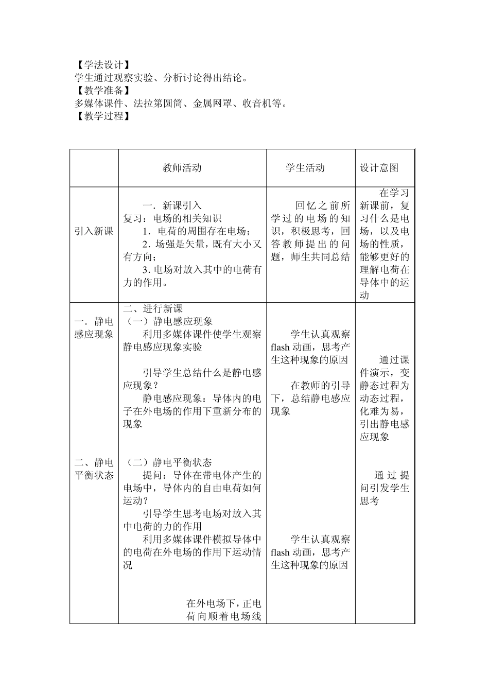 《静电屏蔽》教学设计_第2页
