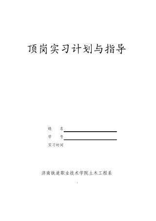 《顶岗实习计划与指导》