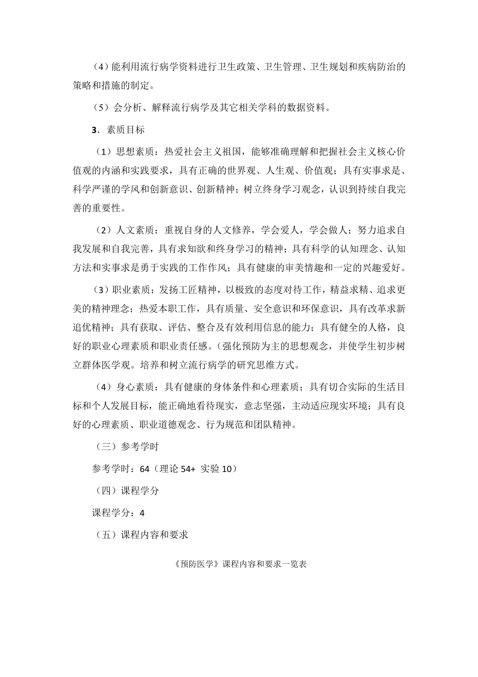 《预防医学》课程标准_第2页