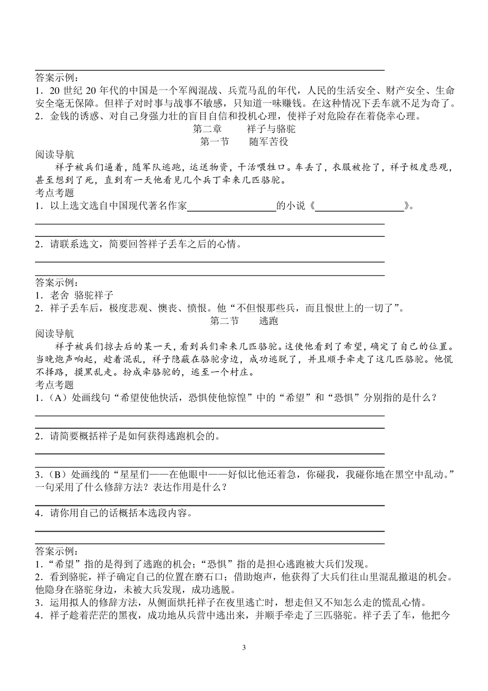 《骆驼祥子》名著+考点_第3页