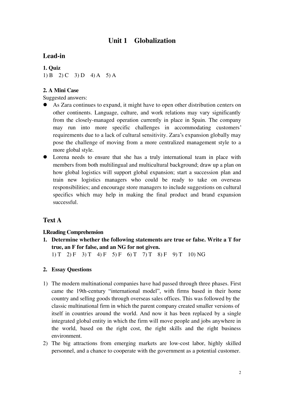 《高级综合商务英语1》参考答案_第2页