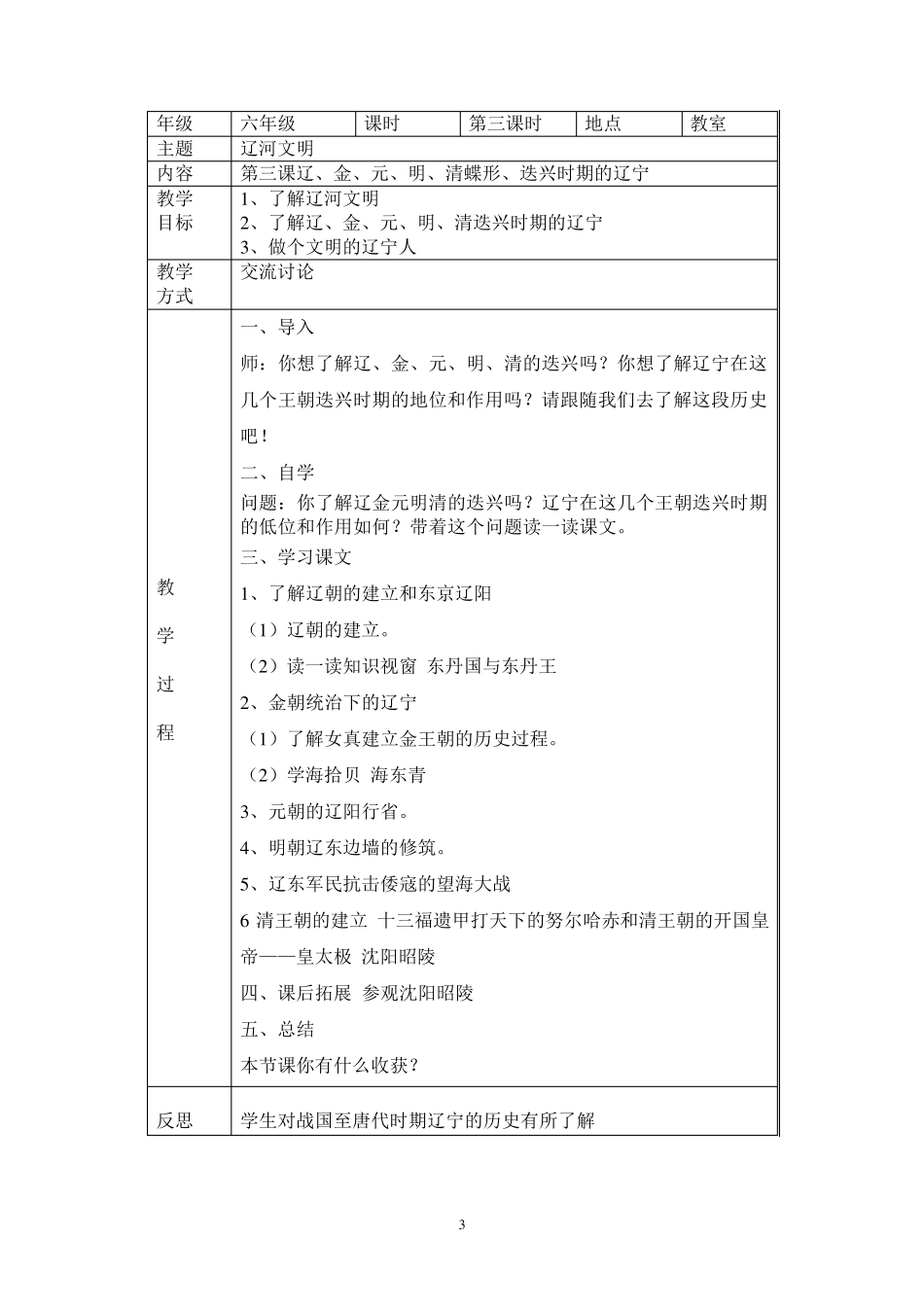 《魅力辽宁》地方课教学设计_第3页