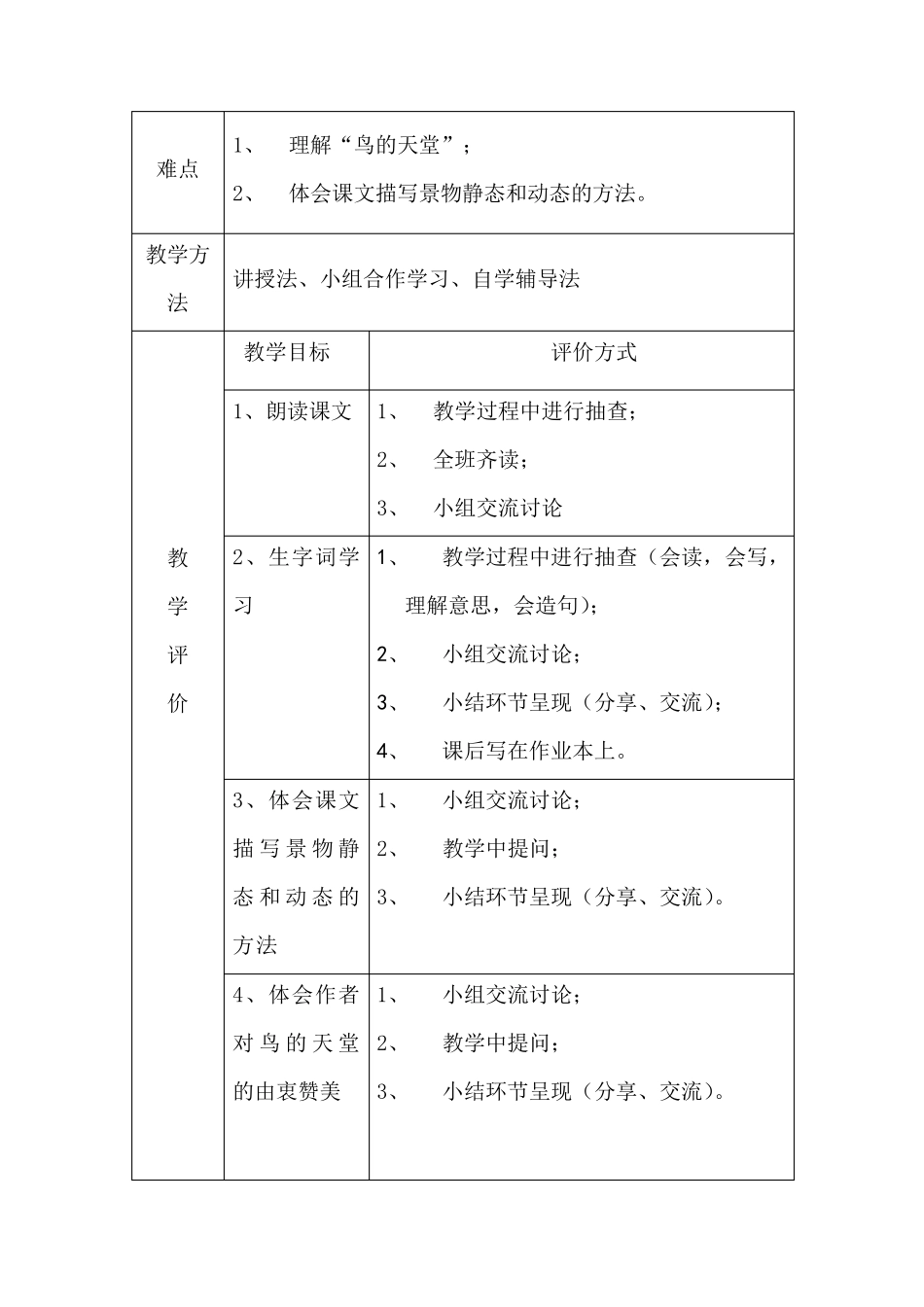 《鸟的天堂》逆向教学设计_第3页