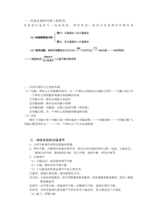 一、兴奋在神经纤维上的传导：