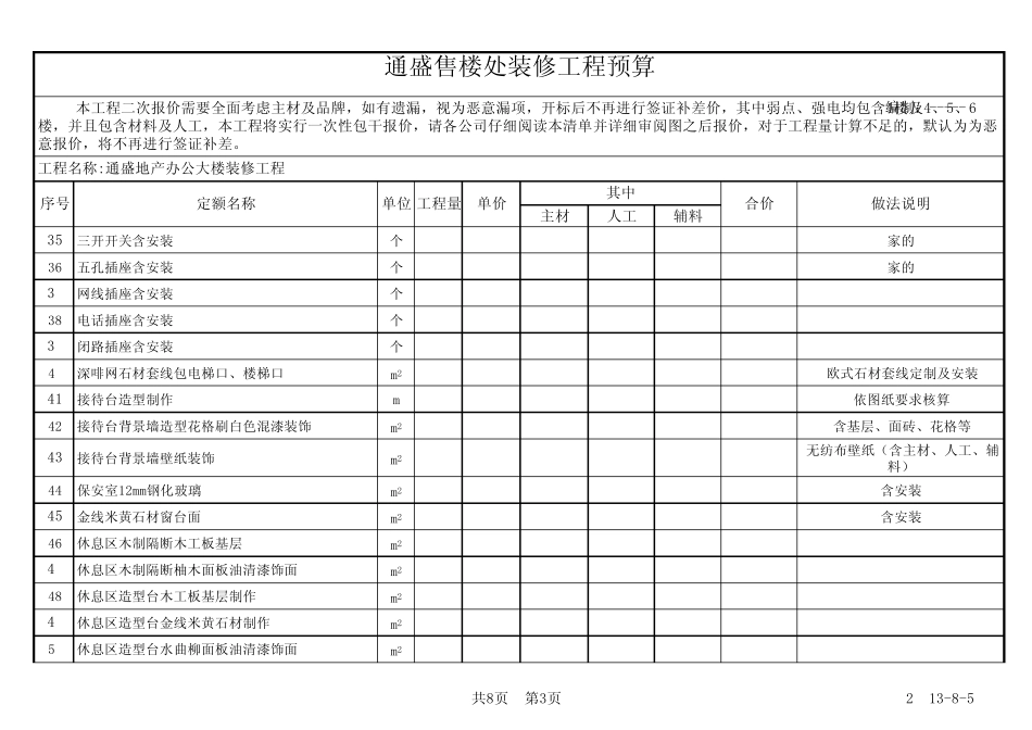 一个售楼处装修报价清单_第3页