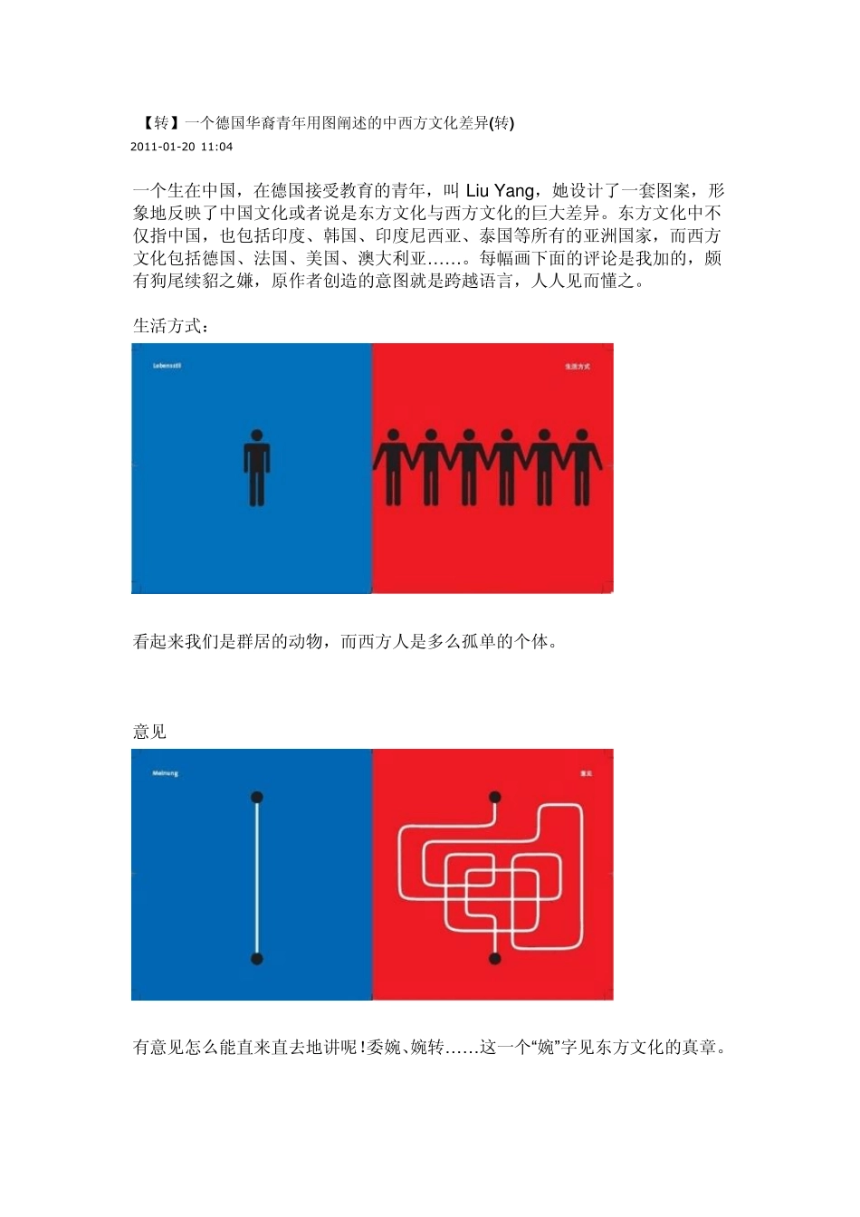 一个德国华裔青年用图阐述的中西方文化差异_第1页