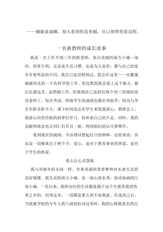 一个新教师的成长故事