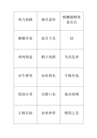 一个比划一个猜游戏的词语集结
