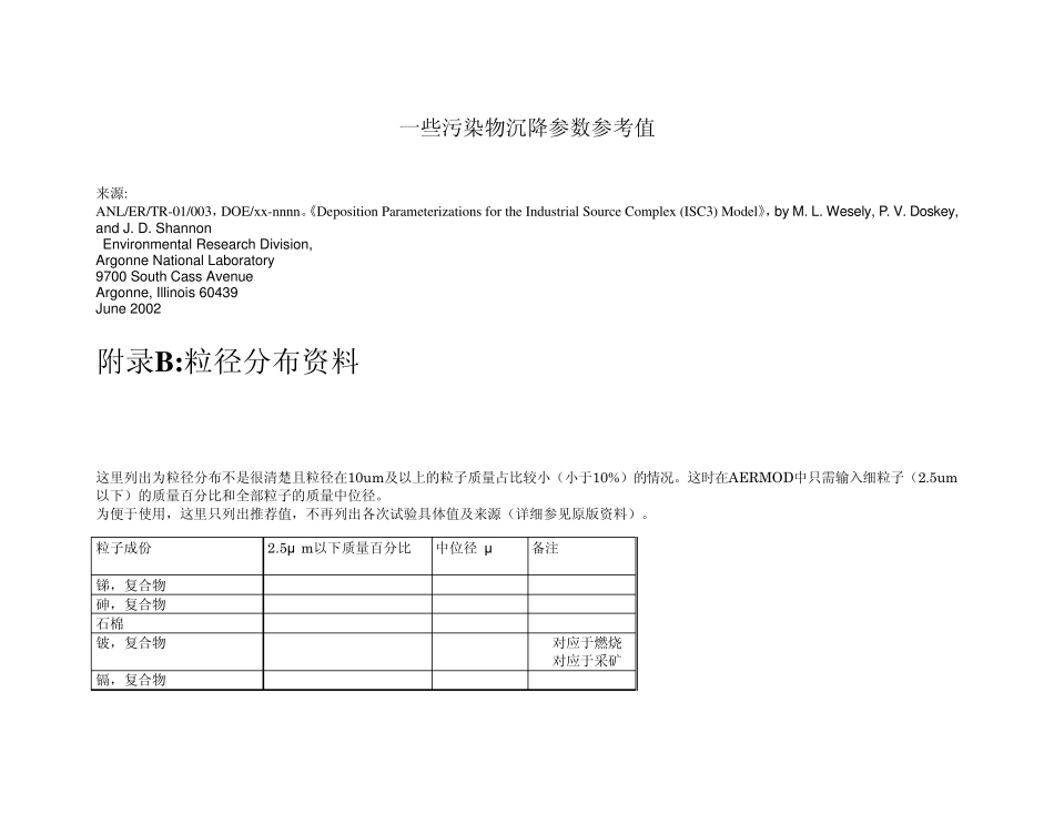一些污染物沉降参数参考值_第1页
