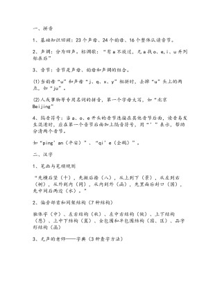 一份必备的小学语文知识体系汇总