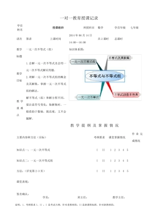 一元一次不等式知识总结及经典例题分析