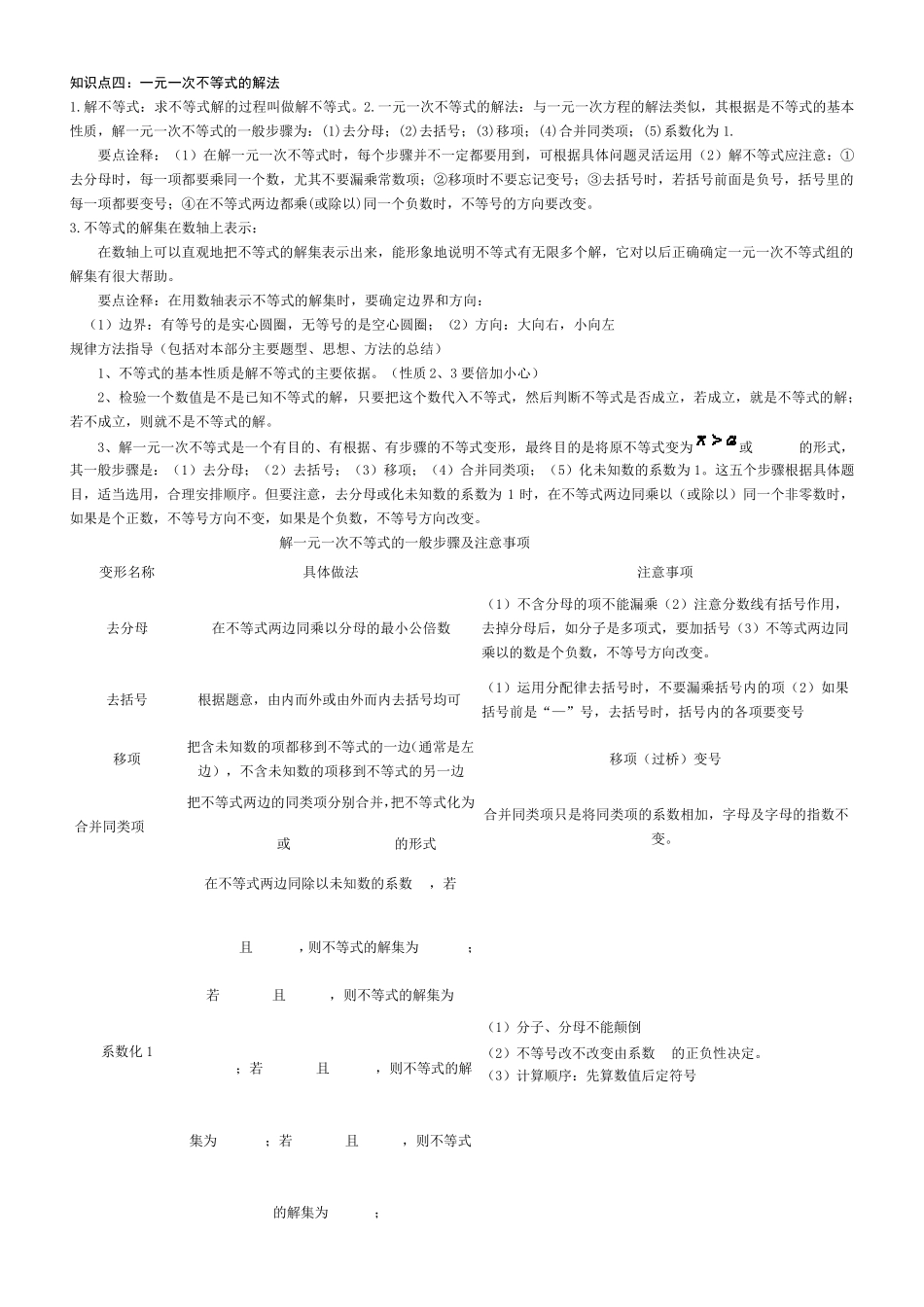 一元一次不等式知识点总结_第2页