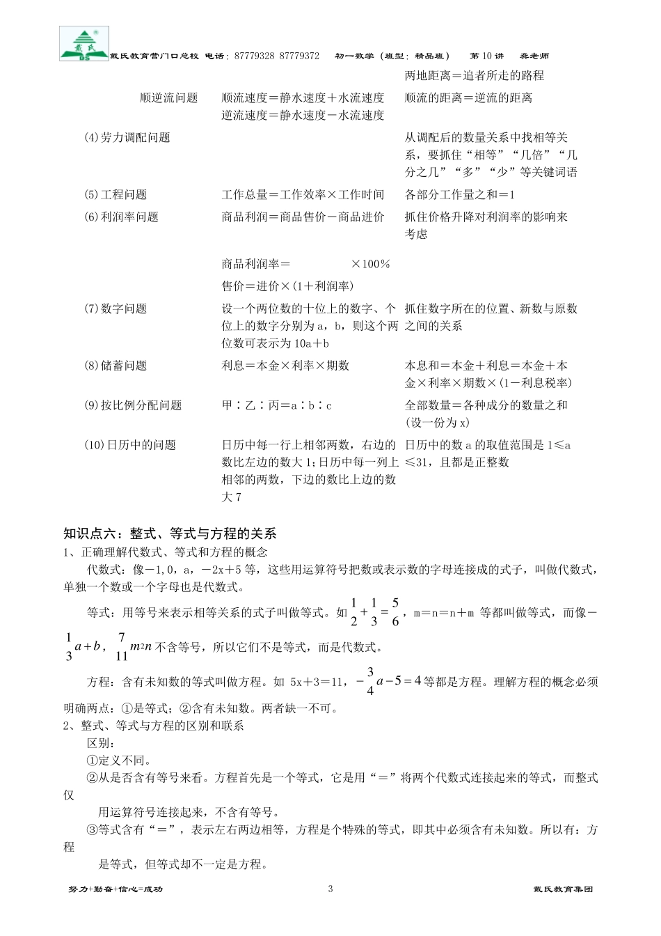 一元一次方程经典难题复习巩固(教师)_第3页