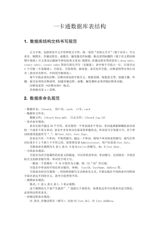 一卡通数据库表结构