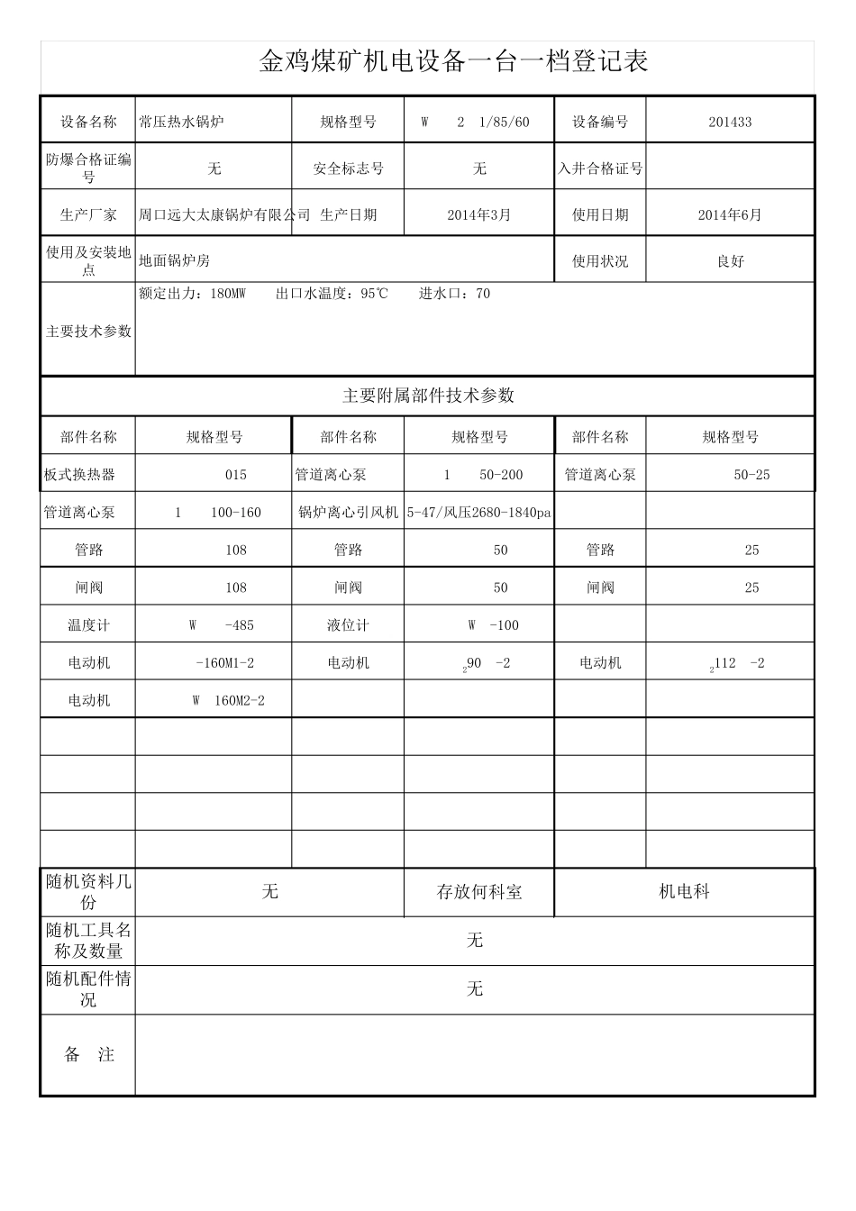 一台一档设备台账_第1页