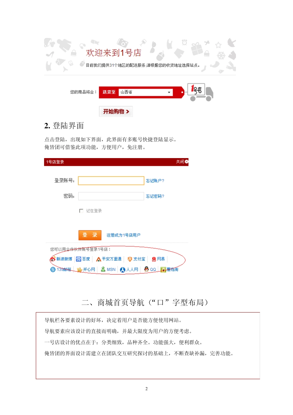 一号店网网页设计分析报告_第2页