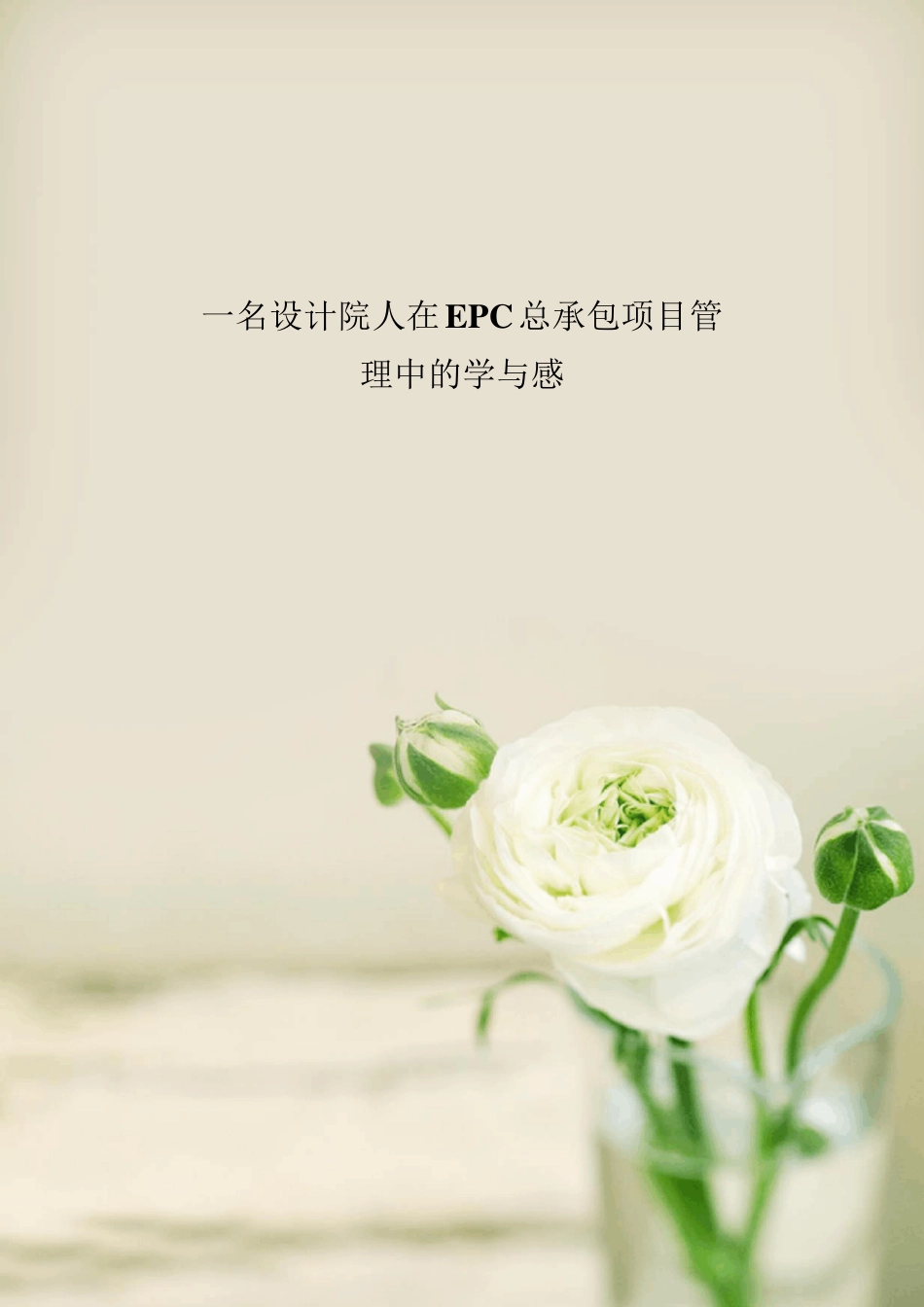 一名设计院人在EPC总承包项目管理中的学与感_第1页