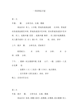 一周魔鬼训练计划