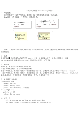 一对多关联映射学习总结——hibernate